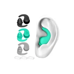 Swimming Ear Plugs for Adults,3 Pairs Waterproof Reusable Silicone Swim Earplugs for Swimming Surfing Snorkeling Showering and Water Pool,Beach,Ocean (Adults & Teens 14+)